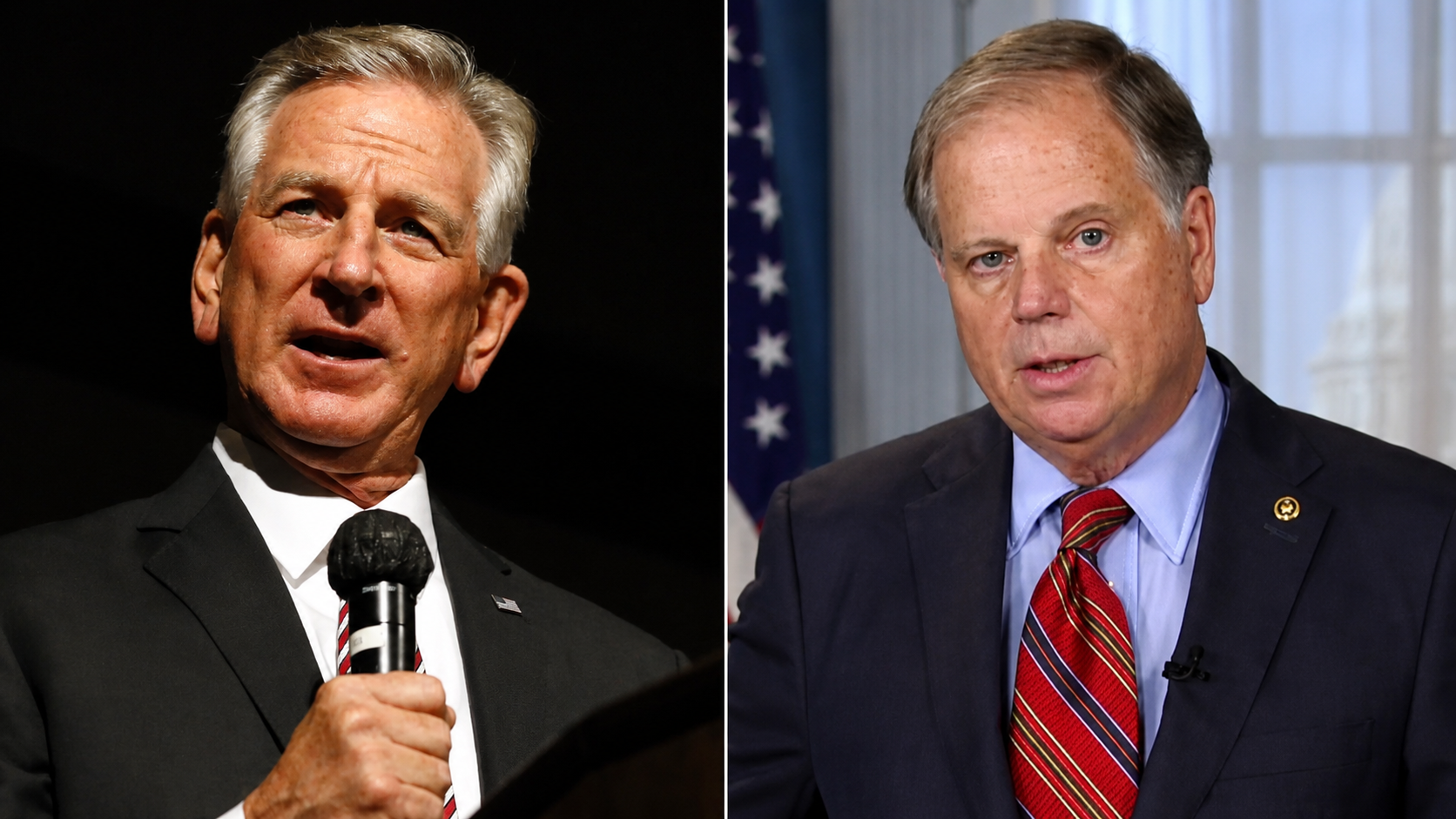 Gubernatorial candidates Tommy Tuberville and Doug Jones.